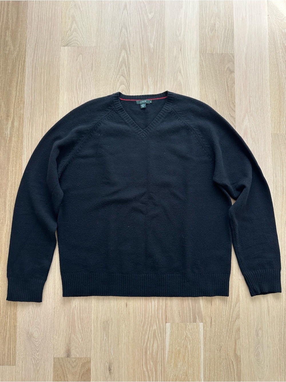 J. Crew - Men's Black V-Neck Lambswool Sweater - Size XXL